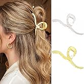 Fashey Metal Claw Clip Gold Hair Clips Large Hair Claws for Thick Fancy Hair Accessories for Women