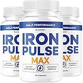 (3 Pack) Iron Pulse Max - Official IronPulse Max Capsules, IronPulseMax Premium Pills All Natural Advanced Formula - Maximum Strength, Support for Overall Health & Wellness, 180 Capsules for 3 Months