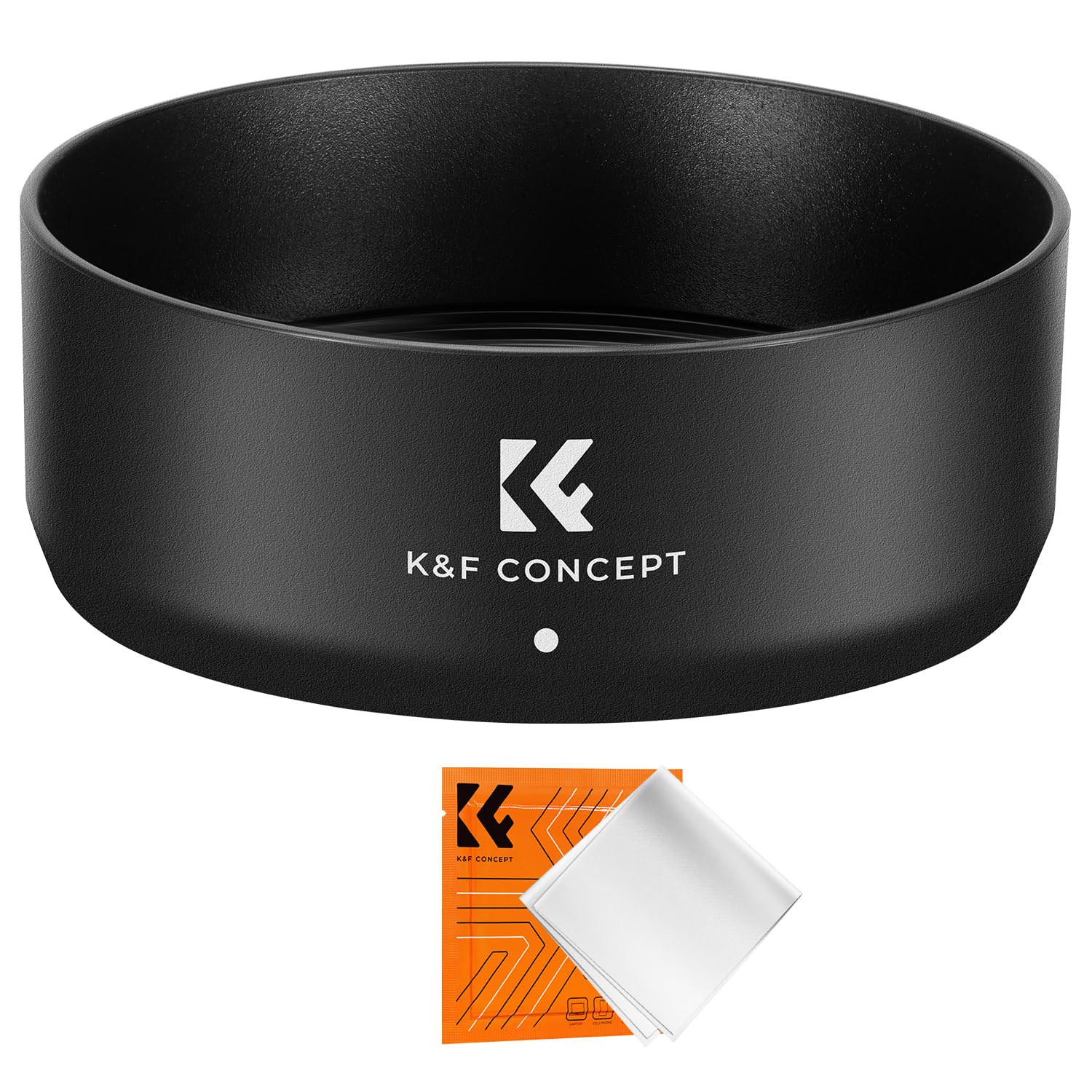 K&F CONCEPT ES-65B Camera Lens Hood for Canon RF 50mm f/1.8 STM Lens, 43mm Bayonet Lens Hood, Reversible Sun Shade Lens Protector with Cleaning Cloth