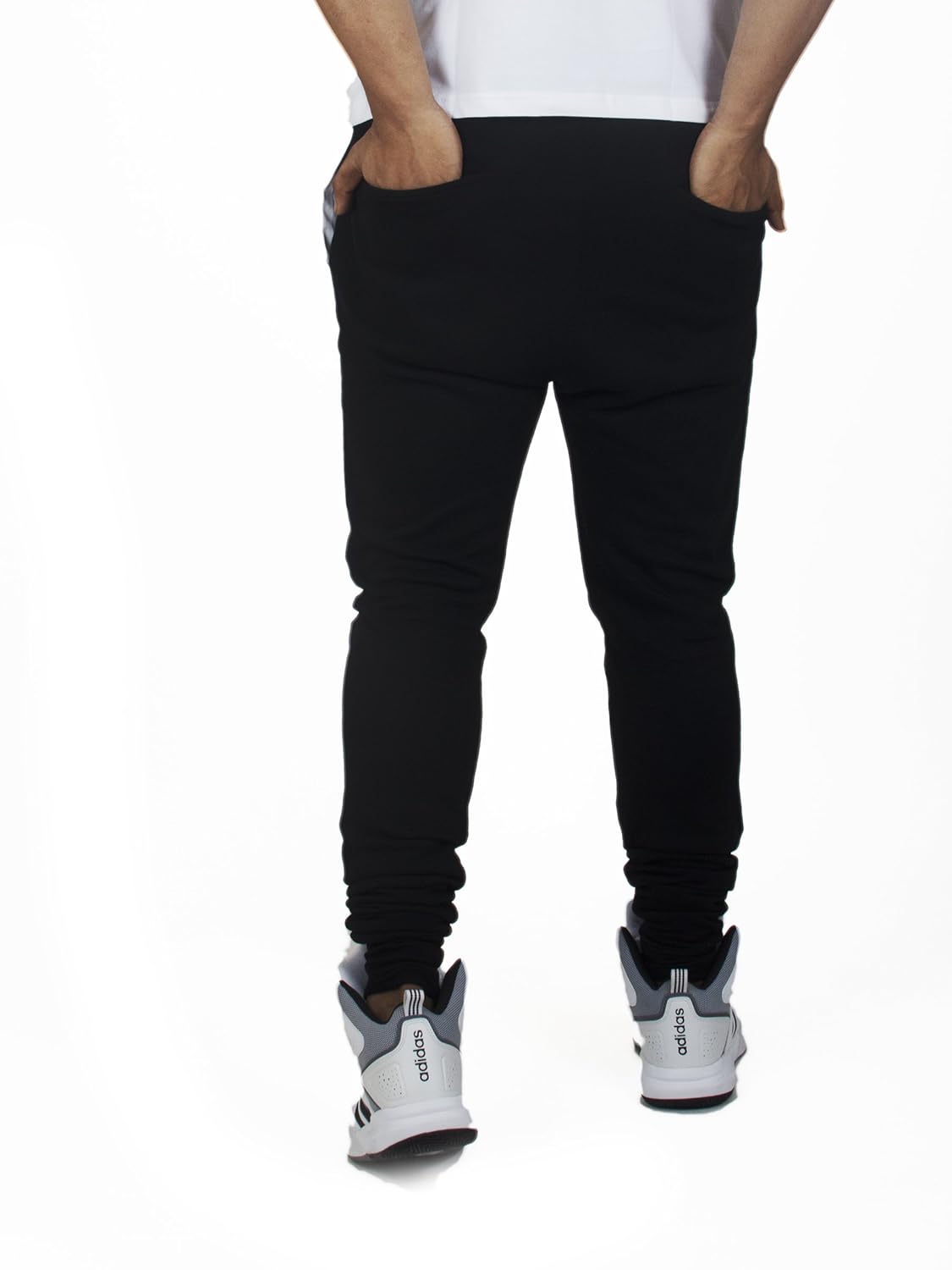 fugazee solid men's black track pants