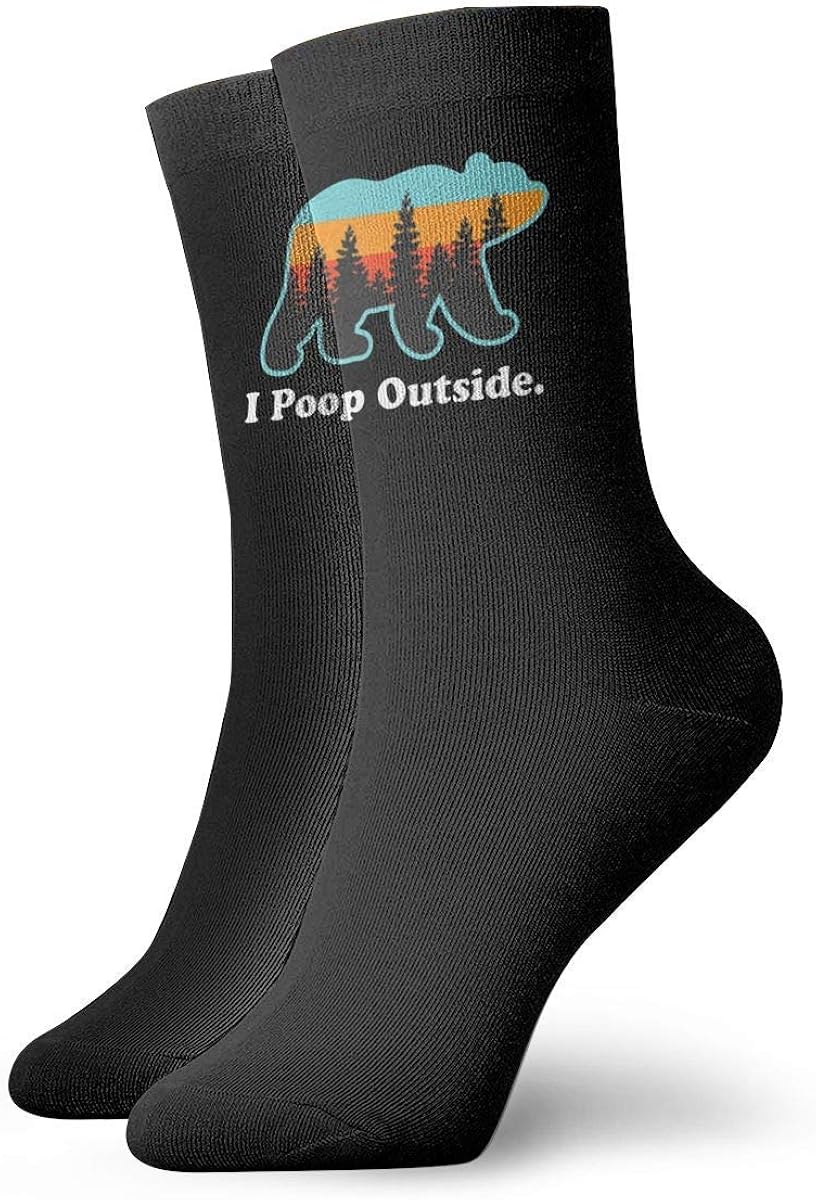 Lsjuee I Poop Outside Unisex Crew Fashion Novelty Socks Dress Socks