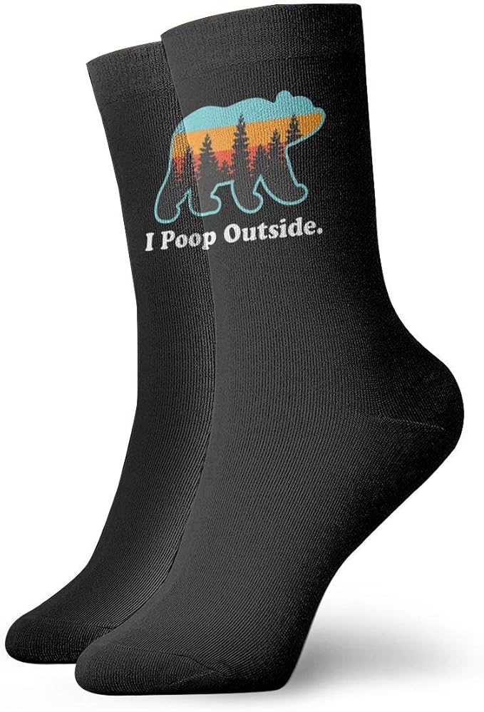 Lsjuee I Poop Outside Unisex Crew Fashion Novelty Socks Dress Socks