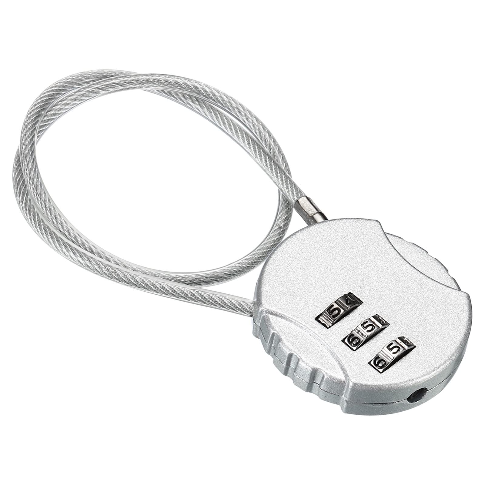 PATIKIL Combination Lock 12 Inch, 3 Digit Outdoor Waterproof Code Padlock with Wire Rope for Luggage Gym Locker Fence Toolbox Backpack, Silver