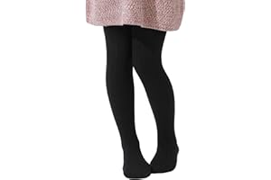Paralinda Girls' Cotton Tights - Toddler Cable Knit Footed Tights for Baby Girls