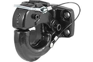CURT 48215 Pintle Hook Hitch 30,000 lbs, Fits 2-1/2 to 3-Inch Lunette Ring, Mount Required