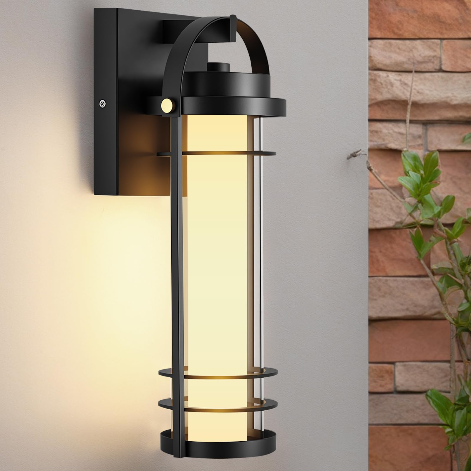 Photo 1 of RIDALUX Outdoor Wall Lantern, Dimmable Wall Lights Fixture with 5 Color Temperatures, 15" Modern LED Sconce Waterproof Porch Lighting with Clear Glass for House Garage Doorway Patio, 1Pack