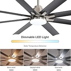 Sofucor 66 Inch Ceiling Fans with Lights, Smart