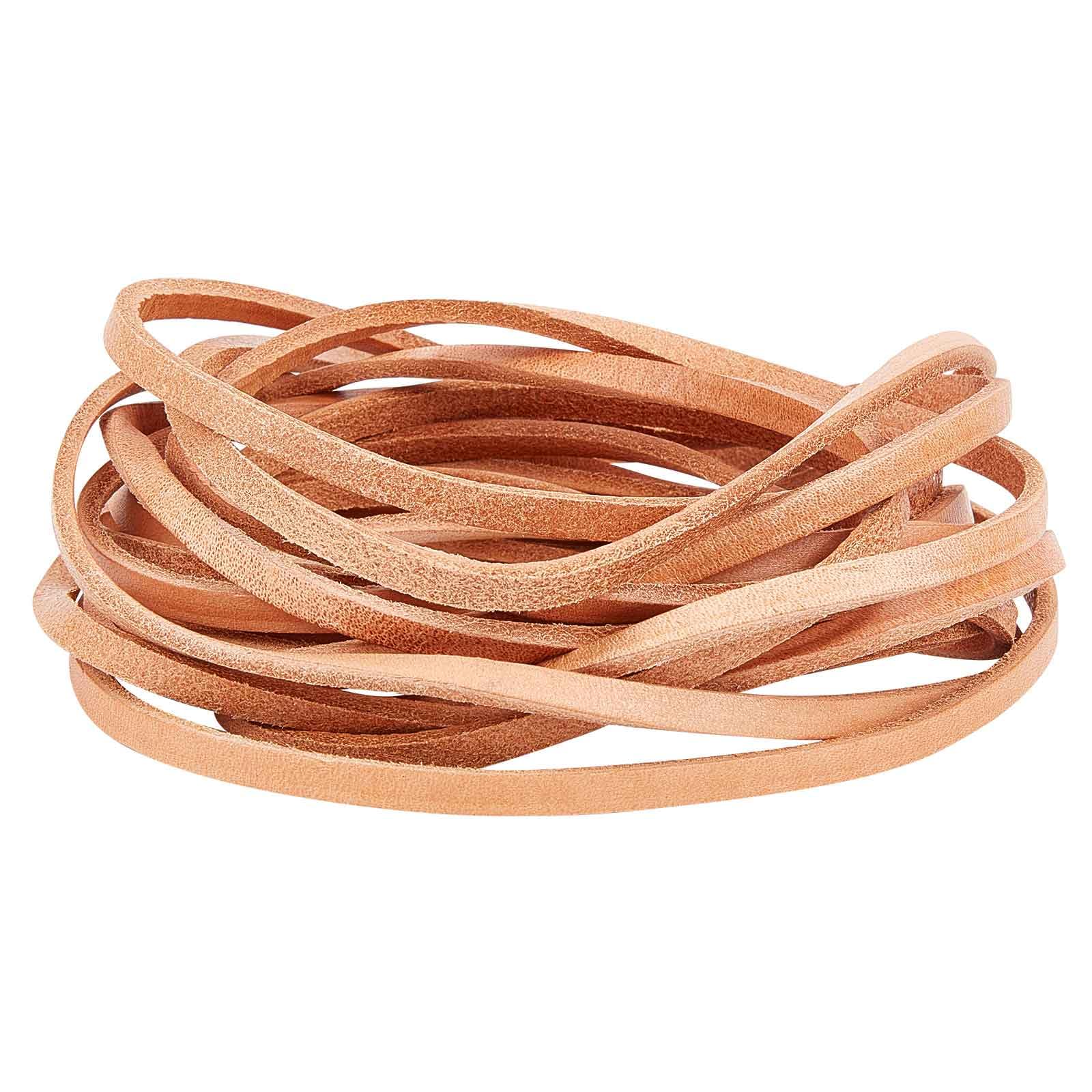 GORGECRAFT 5M Genuine Flat Leather Cord 5mm Cowhide Leather Strip 3mm Thick Leather Strap String Braiding Thread Rope for Bracelets Necklace Belts Boot Lace Jewelry Making DIY Beading Craft, Peru