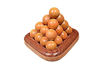wooden ball pyramid puzzle
