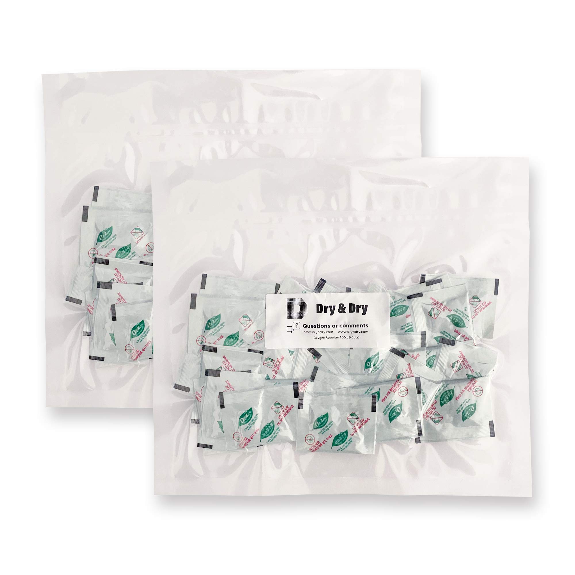 OXYGONE100 CC [80 Packets] Premium Oxygen Absorbers for Food Storage, Oxygen Absorbers(2 Bag of 40 Packets) - ISO 9001 Certified Facility Manufactured