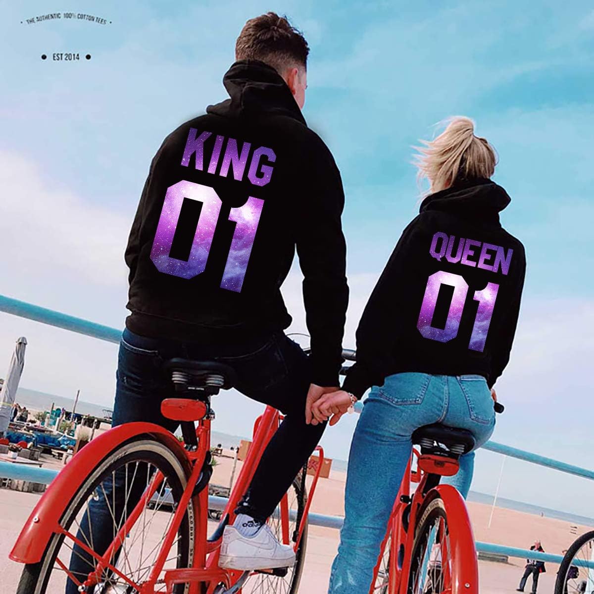 Yooh Design King /& Queen Matching Couple Hoodie His /& Hers Hoodies-1 Pcs