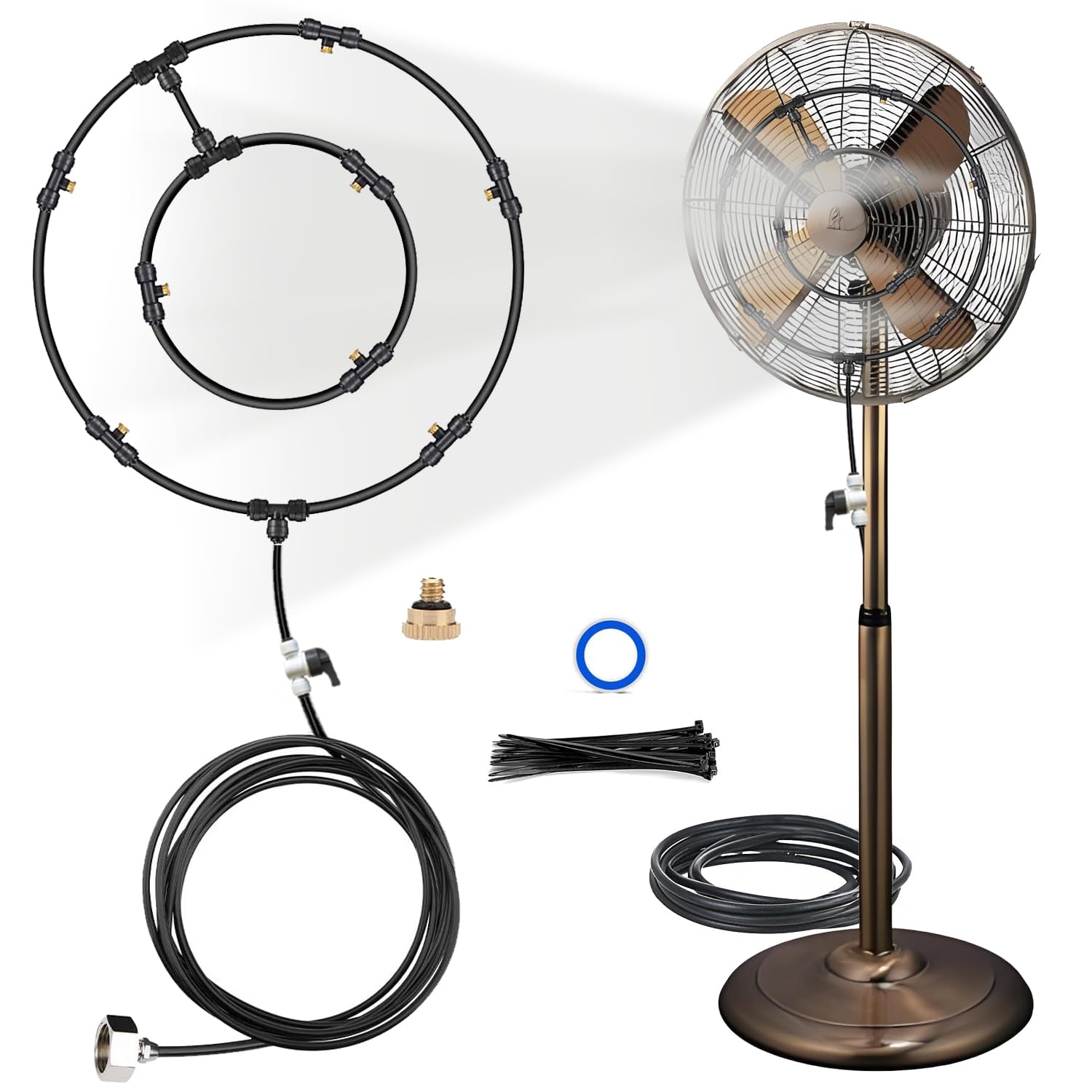 thumbnail image 2 of USA Misting Fan Kit – Patio Cooler With Water Mister Spray – 10/20/33FT Options 2 of 5