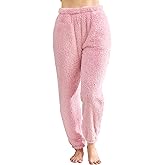 PJGGZ Womens Fleece Pajama Pants, Winter Warm Fuzzy Lounge Bottoms Long Soft Plush Fluffy Pj Pants with Pockets