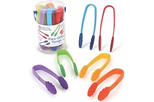 Learning Resources Flex-Grip Tongs - Kids Tweezers, Montessori Grabber Tool, Fine Motor Skills, Sensory Bin Tools, Preschool 