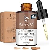 Self Tanning Drops for Face - USA Made with Organic & Natural Ingredients, Ultra Dark Face Tanning Drops to Add to Moisturizer, Self Tanner for Sunless Fake Tan & Natural Glow, Cruelty & Toxin Free
