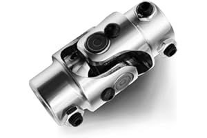 BUYMACHINERYPARTS 11/16" -36 Spline X 3/4" DD Chrome Steering Universal Joint Single U Joint Shaft,Total Length: 83mm (3-1/4")