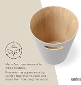 Umbra Woodrow 2 Gallon Modern Wooden Trash Can Grey/Natural view 5