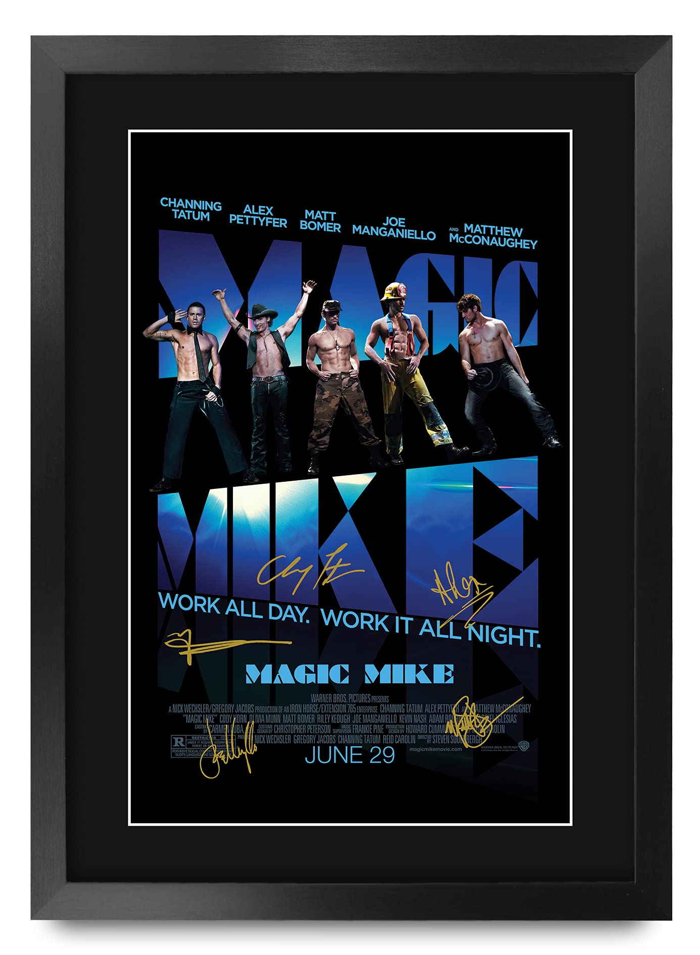 HWC Trading FR A3 Magic Mike Channing Tatun Gifts Printed Poster Signed Autograph Picture for Movie Memorabilia Fans - A3 Framed