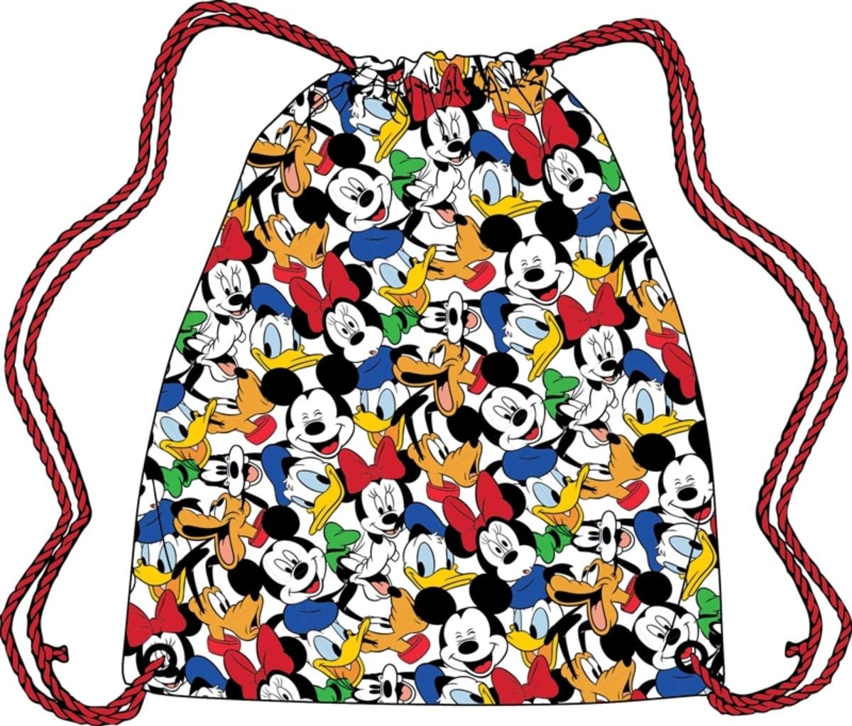 Amazon.com | Mickey Mouse and Friends Drawstring Backpack Tote Bag, 15