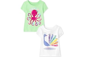 The Children's Place Baby-Girls and Toddler Unicorns,Butterflies,Trends Short Sleeve Graphic T-Shirts,2 Pack