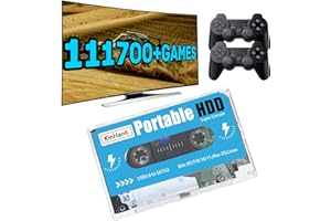 Kinhank 500G HDD External Hard Drive with 111700+ Retro Games, Batocera 33 Gaming System,Game Consoles Compatible with Most Emulators,SATA 3.0,for Laptop/PC/Windows/Mac OS,2 Controllers