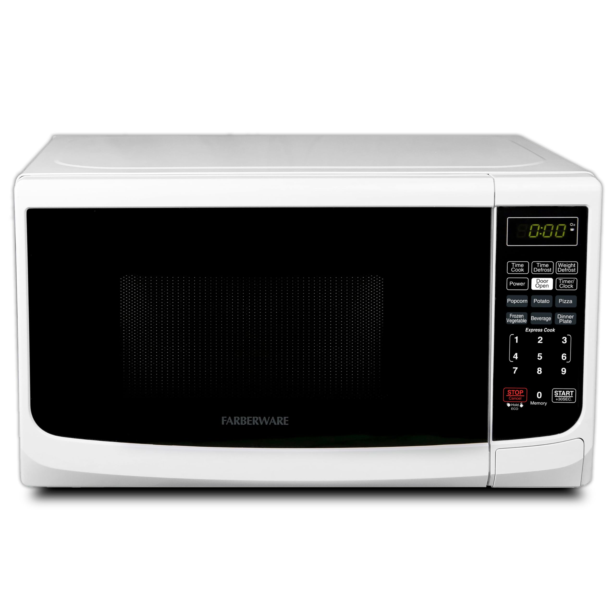 Photo 1 of Farberware Countertop Microwave 700 Watts, Cu. Ft. - Microwave Oven With LED Lighting and Child Lock - Perfect for Apartments and Dorms - Easy Clean Grey Interior, Retro White