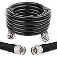 XRDS -RF 15 ft KMR400 Low Loss Coax Cable, 50 Ohm Coax Extension Cable N Male to N Male Connector Coaxial Cables for 3G/4G/5G/LTE/GPS/WiFi/RF/Ham/Radio to Antenna (Not for TV)