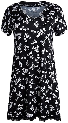 Marilyn Monroe Women's Nightgown - Soft Flowy Short Sleeve V Neck Night Gown  - Lightweight Sleepwear Gown for Women (S-XL), Size Small, Black Poppy in  Dubai - UAE | Whizz Nightgowns & Sleepshirts