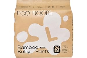 ECO BOOM Training Pants for Toddler Potty, Hypoallergenic for Sensitive Skin, Size 4 Suitable for 20 to 31lb (L - 24 Count)