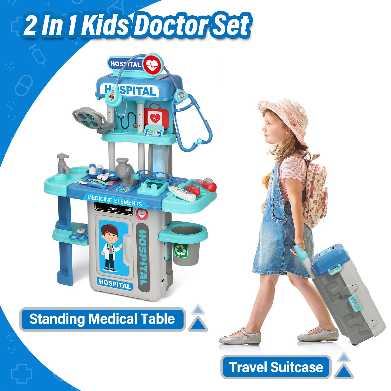 Mua Phobby Doctor Kit for Toddlers Aged 3 4 5, 2 in 1 Kids Doctor ...