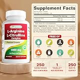 Best Naturals L Arginine L Citrulline Complex 1000 mg 250 Tablets view 2