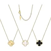 AIPPK 18K Gold Plated Clover Pendant Necklace Set for Women Fashion Four Leaf Clover Necklace Lucky Simple Jewelry Gifts for Women 3Pcs