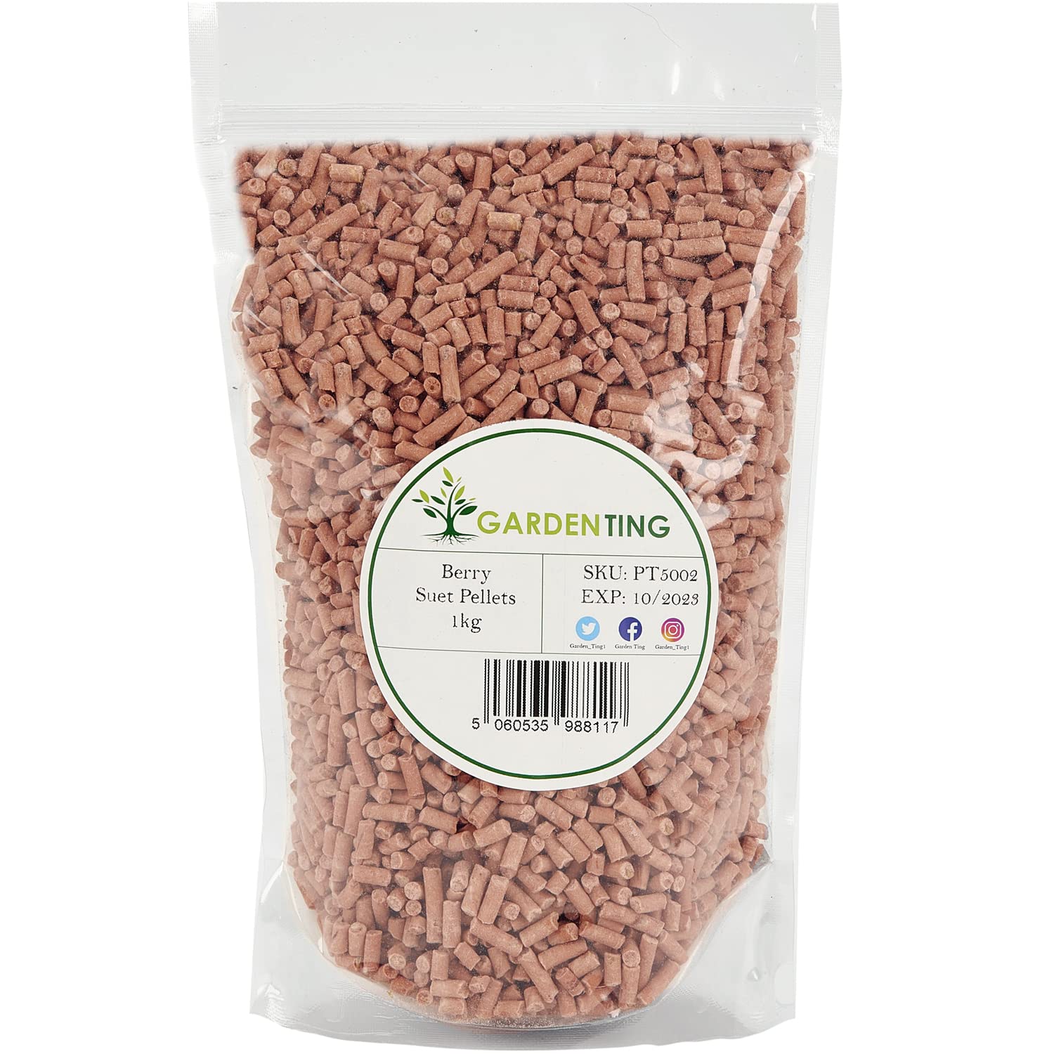 Garden Ting Berry Suet Pellets Wild Bird Food, 1 kg