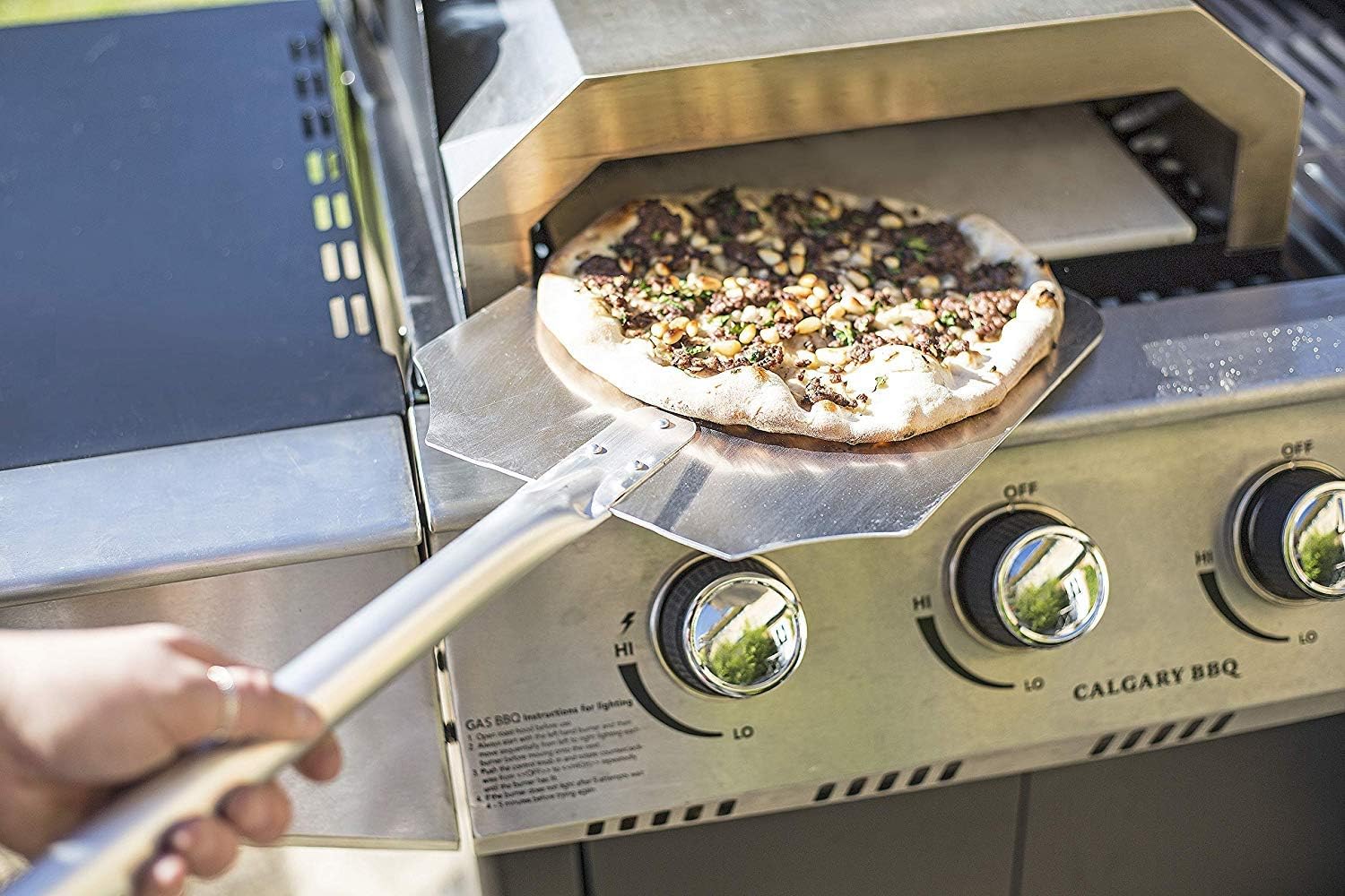 La Hacienda Aluminium Pizza Peel Lifter Paddle Bakers Oven Tray