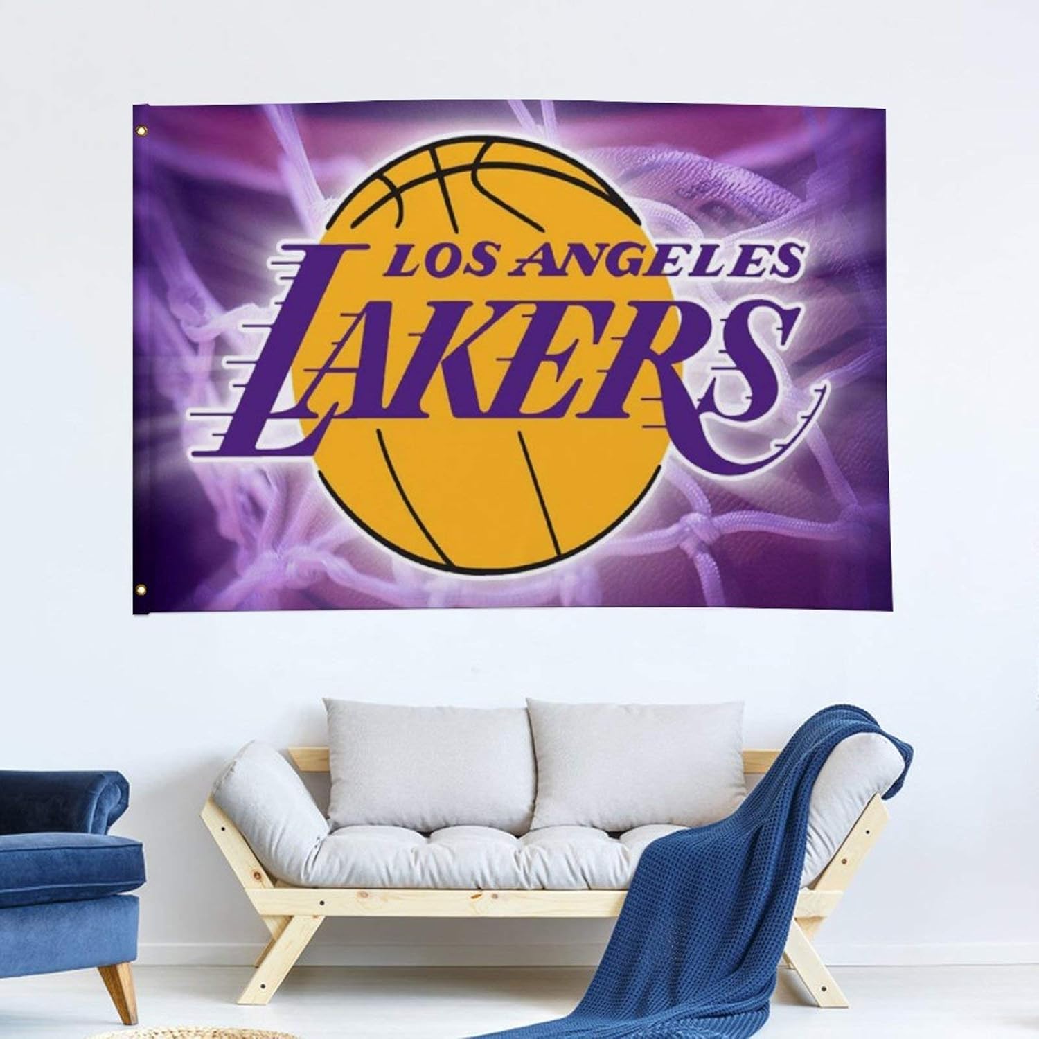 Amazon Com Oobon Lakers Basketball Game Flag 3x5 Ft Polyester Uv Fade Resistant Banner Flag For College Basketball Games Fraternities Parties Dorm Room Outdoor Indoor Sport Sports Outdoors