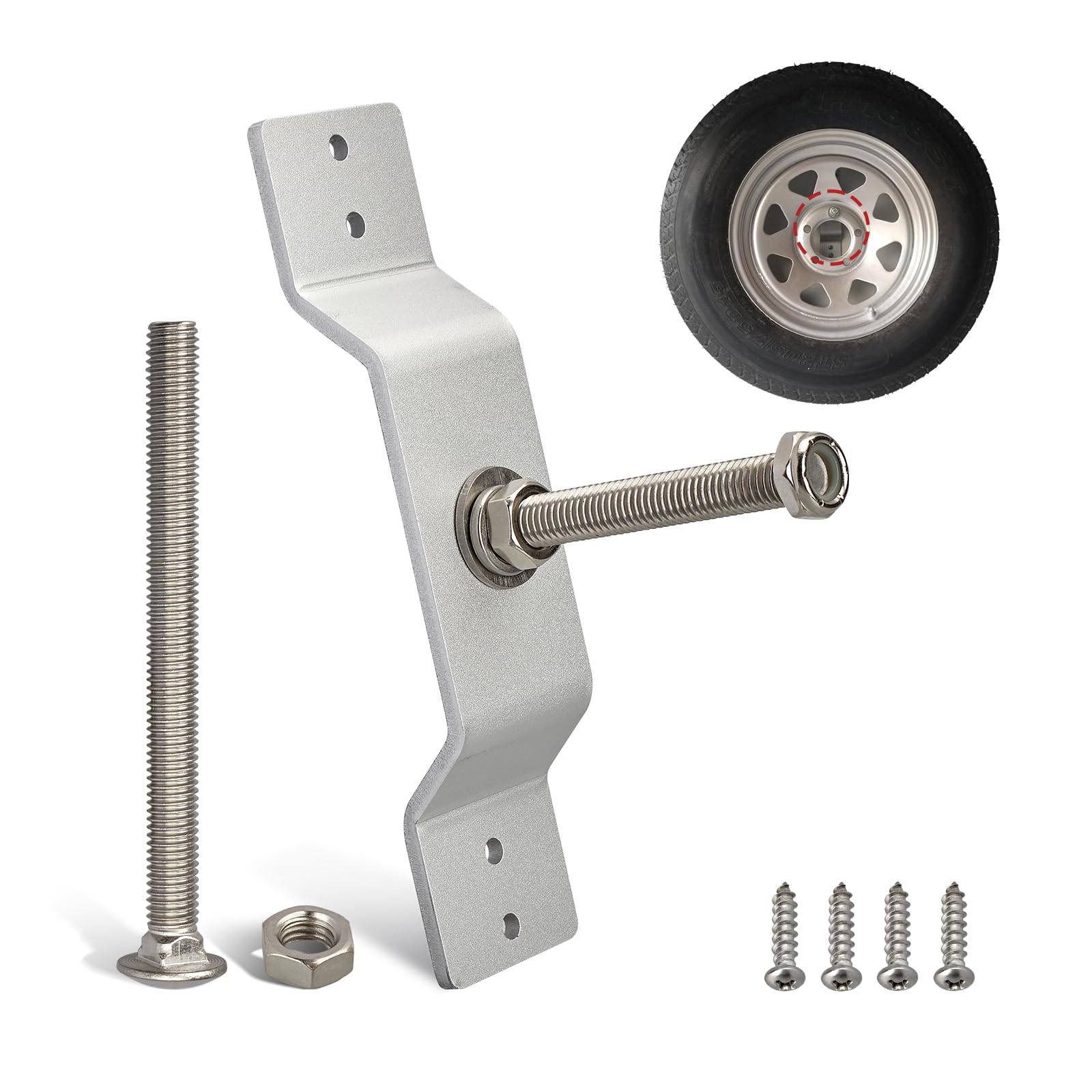 Photo 1 of Anina Spare Tire Carrier for Enclosed Trailer, Wall Mount Bracket Holder for Vehicle Cargo Van Truck, Aluminum Mount Fasten Wheel Tire Bracket Rack Convenient to Repair and Carry