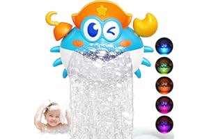 TOYJOLKA Bath Toys,Light Up Crab Bath Bubble Maker Baby Bath Toys for Kids Ages 1-3 4-8,Bath Bubble Machine with Colourful Light Bathtub Toddler Bath Toys Great Easter Basket Stuffers for Kids