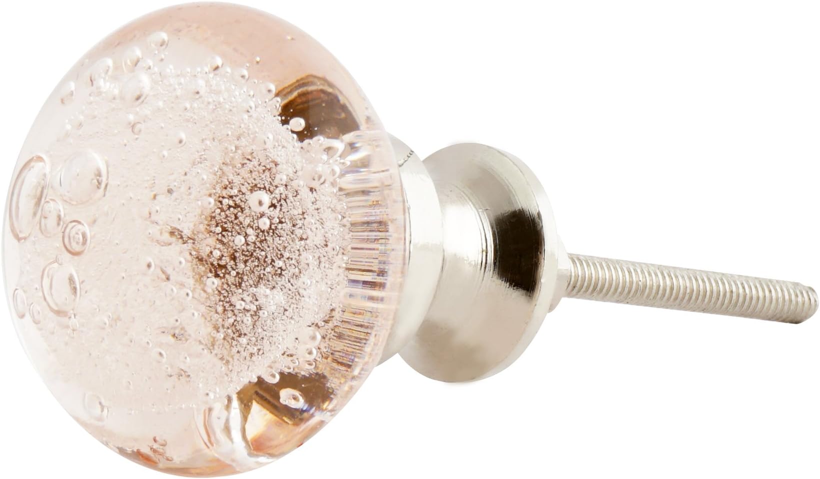 Set of 4 Pink Glass Bubble Knobs or Pulls for Cabinets, Dressers and Drawers
