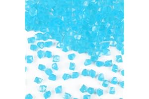 Oubest 300Pcs Small Glow in The Dark Rocks Garden Pebbles Fish Tank Decorations Stones Aquarium Gravel Garden Planter Rocks-Lake Blue