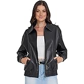Steve Madden Leather Jacket Women – Faux Leather Oversized Bomber Jacket Women, Plus Size Motorcycle Jackets