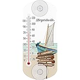 La Crosse 204-1081MV2 8-inch Analog Capillary Window Thermometer with Parrot