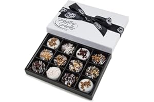 Pastry Perks 12 Gourmet Chocolate Covered Cookies Gift Basket | Christmas Gifts for Women & Men, Mom, Dad, Grandma | Thanksgiving Food Delivery