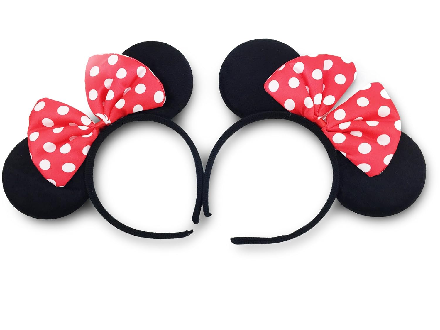 Finex 2pcs set Mickey Minnie Mouse Costume Deluxe Fabric Ears Headband (Minnie -Child-)