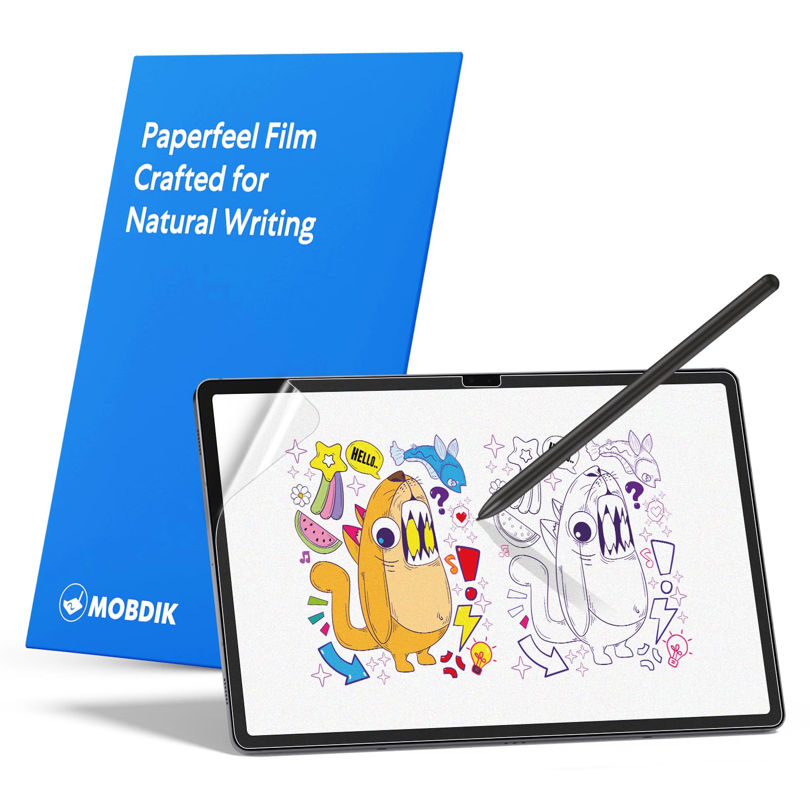 Photo 1 of MOBDIK 2 PACK Paper Screen Protector Compatible with Samsung Galaxy Tab S10 Plus / S9 Plus/Tab S9 FE+ / Tab S8 Plus/Tab S7 FE/Tab S7 Plus, Anti Glare, Like Writing on Paper
