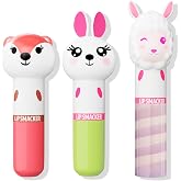 Lip Smacker Lippy Pals, Fox, Bunny, Llama, Lip balm for Kids - Foxy Apple, Hoppy Carrot Cake, Strawberry Llama