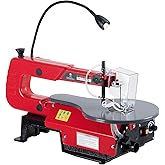 Precision Adjustable Speed Scroll Saw - 16-Inch Industrial Electric Saw - Large Tilting Work Table, Smooth Low-Vibration, Safety Blade Guard - U.S. Regulations, 1A Power, With Light