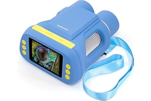 Andonstar AD122 Portable Microscope&Telescope for Kids, Dual Lens Handheld Microscope Kit for Kids 8-12, 2" LCD Digital Microscope Blue, Gift for Teen Boys and Girls, SD Card Included