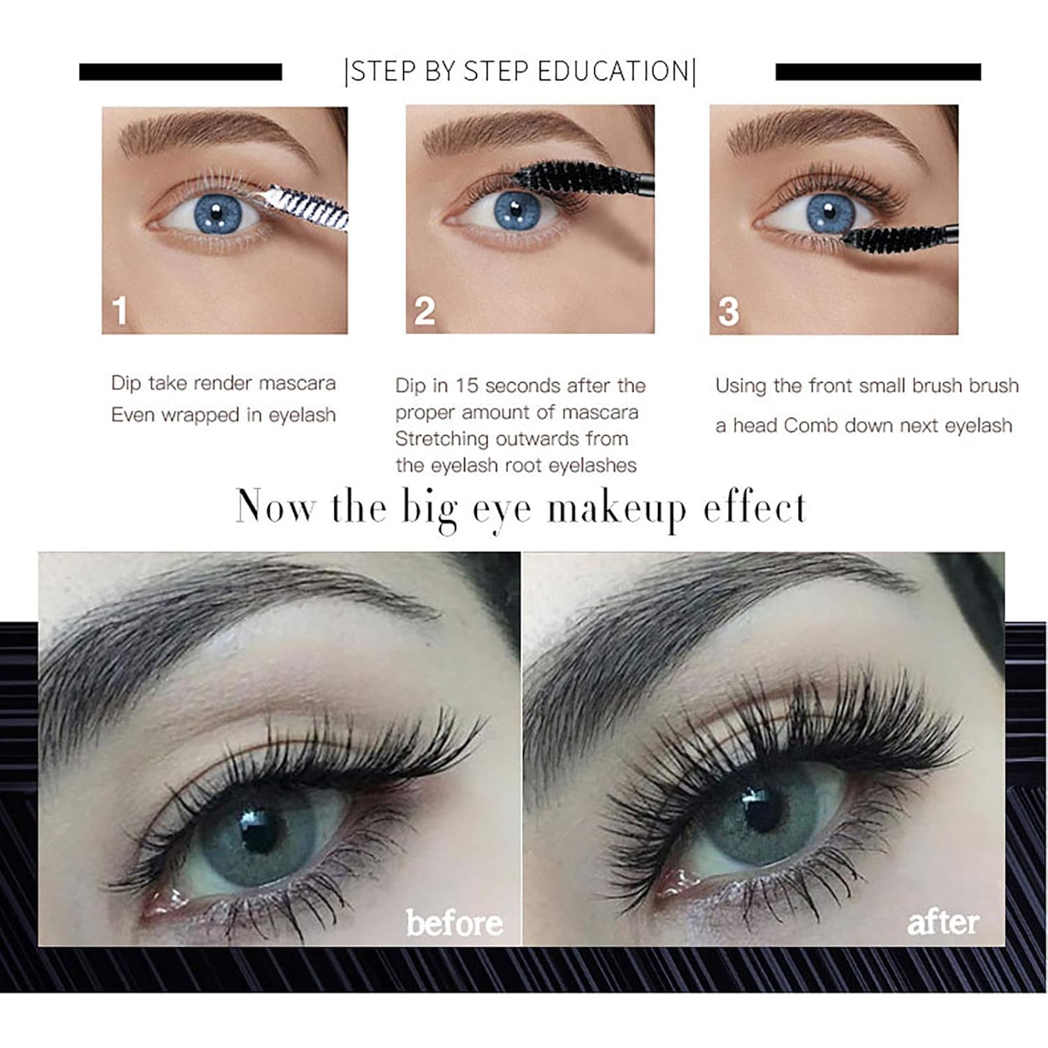 Mascara, Xshows 4D Silk Fiber Lash Mascara Waterproof Smudge-proof Mascara to Extend Eyelash Length and Volume for Long Lasting : Beauty