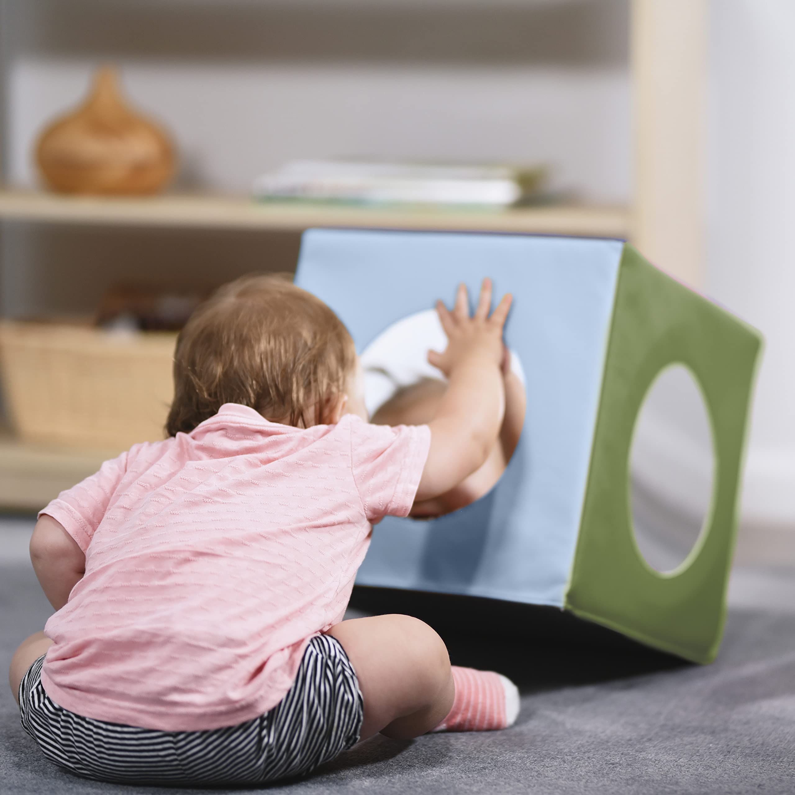 ECR4Kids SoftZone Mirror Cube, Sensory Toy, Earthtone