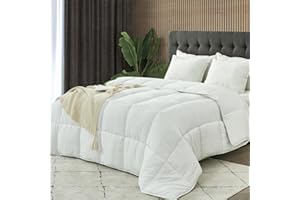KUSNUG Bedding Comforter Duvet Insert-Lightweight Soft Breathable Down Alternative Comforter, Quilted Fluffy White Comforter King Size with Corner Taps, Box Stitched Hotel Collection(106"x90")